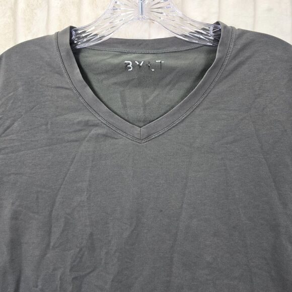 BYLT Men's Gray Drop Cut SS Lux Performance Gym Workout Tshirt Size L - Picture 3 of 12